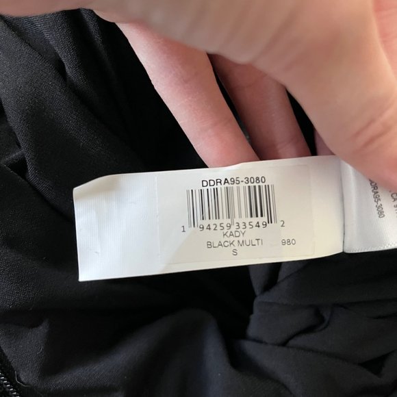 NWT Dress The Population Kady Sequin Block Print Tiered Dress in Black Multi Sml - Picture 14 of 15